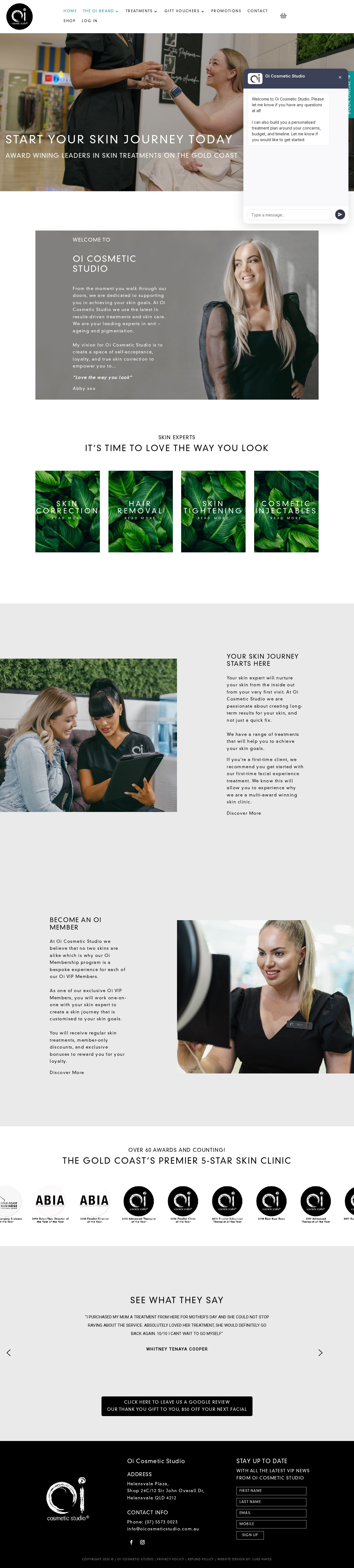 Oi Cosmetic Studio website