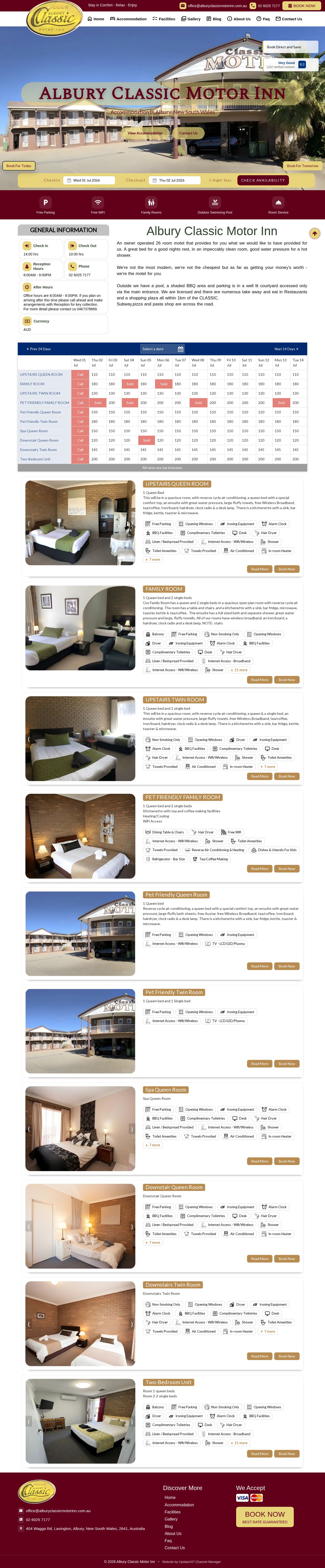 Albury Motel Accommodation website