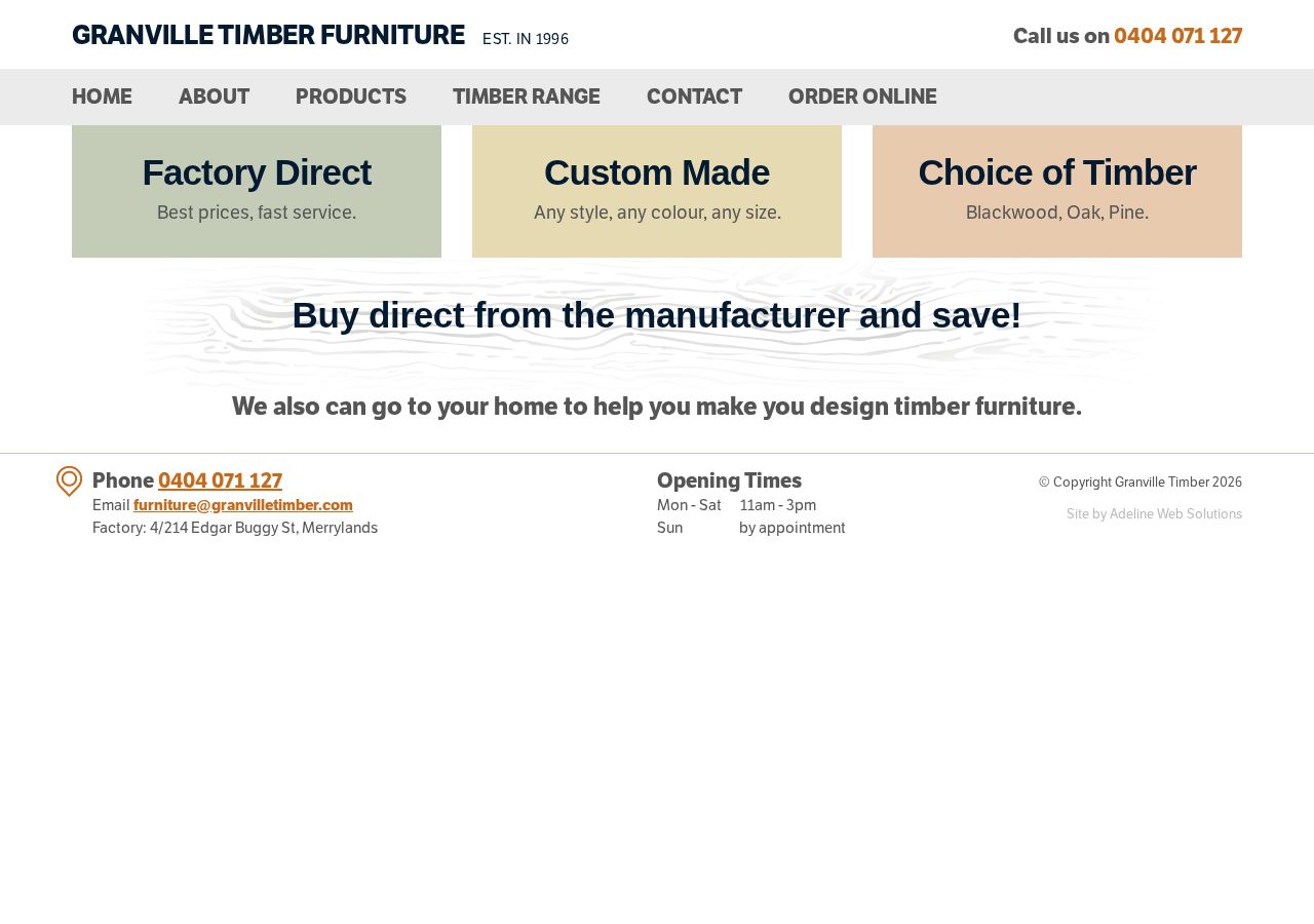 Granville Timber Furniture website