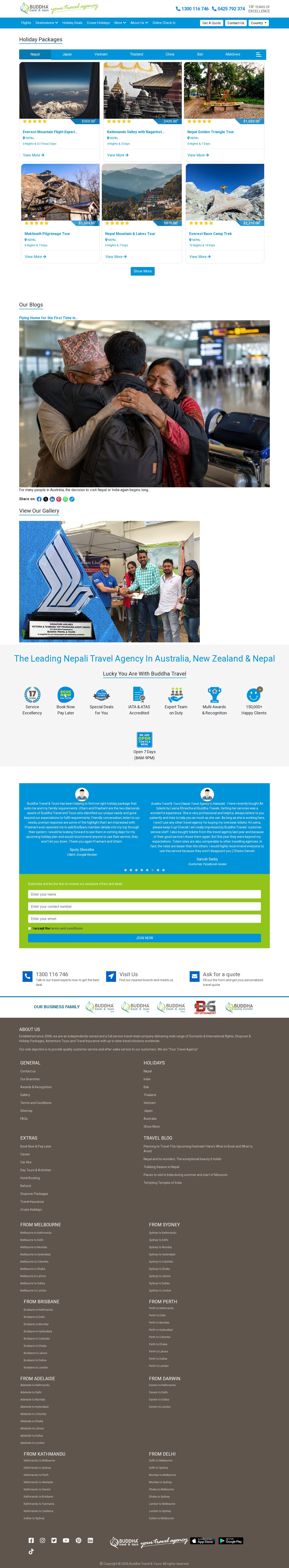 BUDDHA TRAVEL & TOURS PTY. LTD website