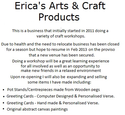 Erica\'s Arts and Craft Workshops