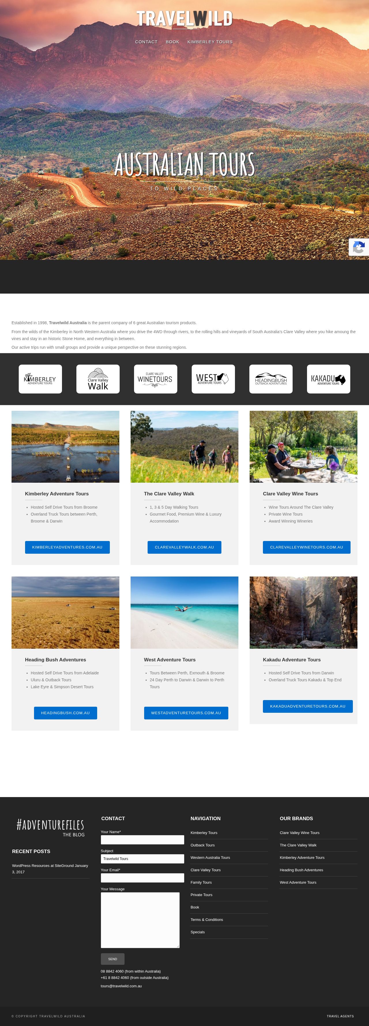 Travelwild Australia website
