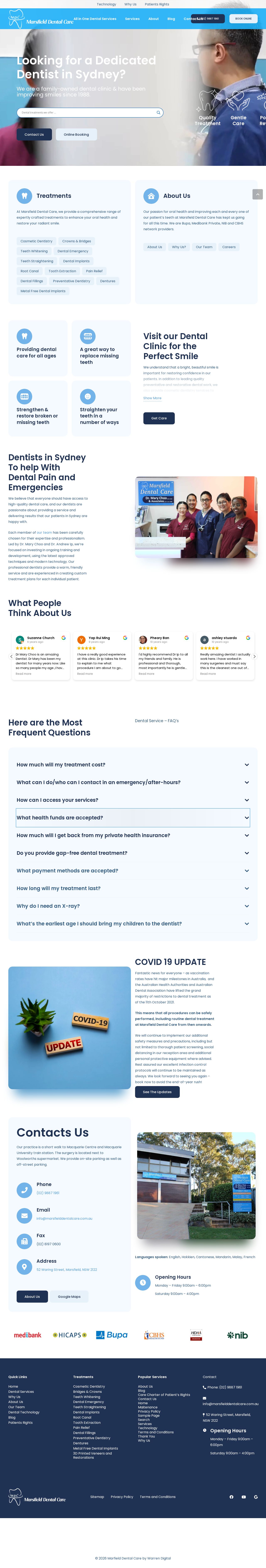 Marsfield Dental Care website