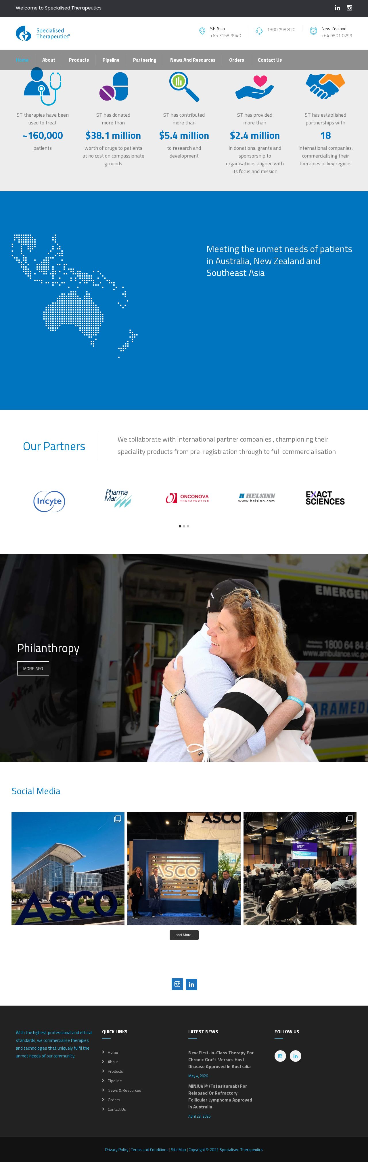 Specialised Therapeutics Australia website