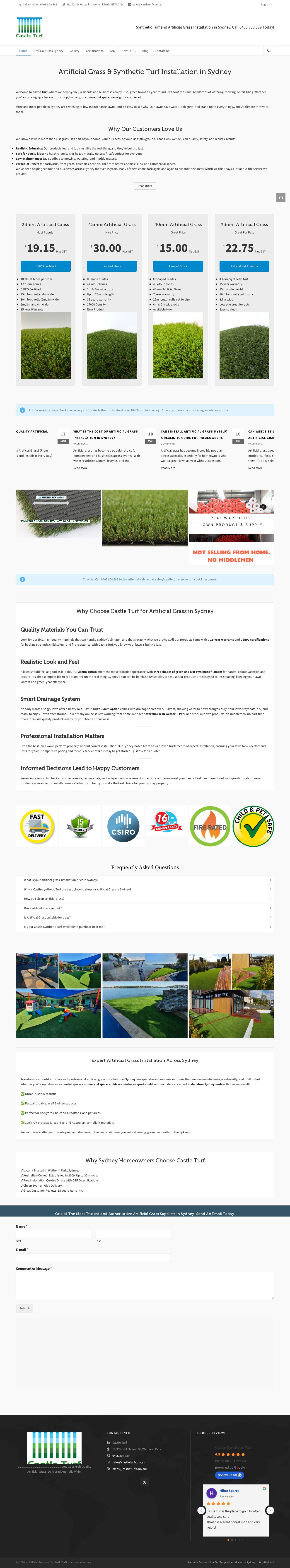 Synthetic Grass website