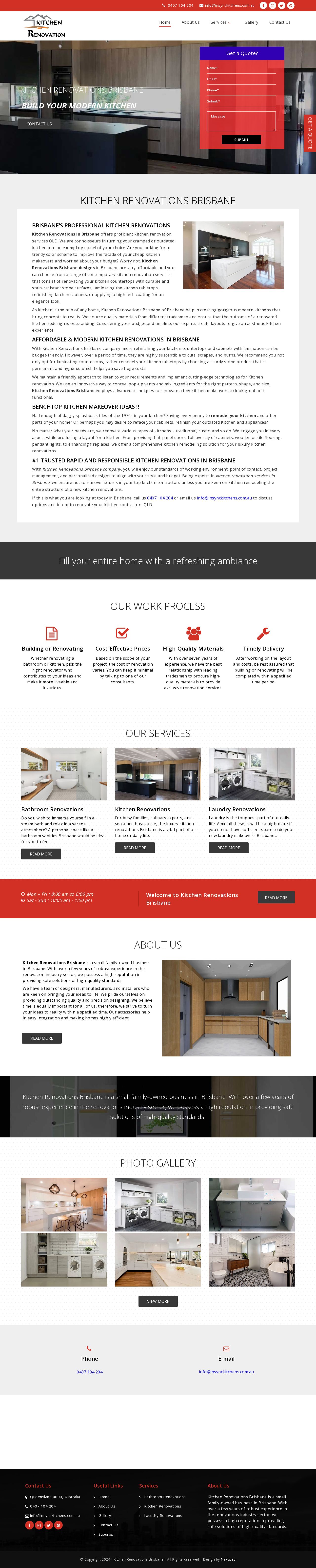Insync Kitchens website