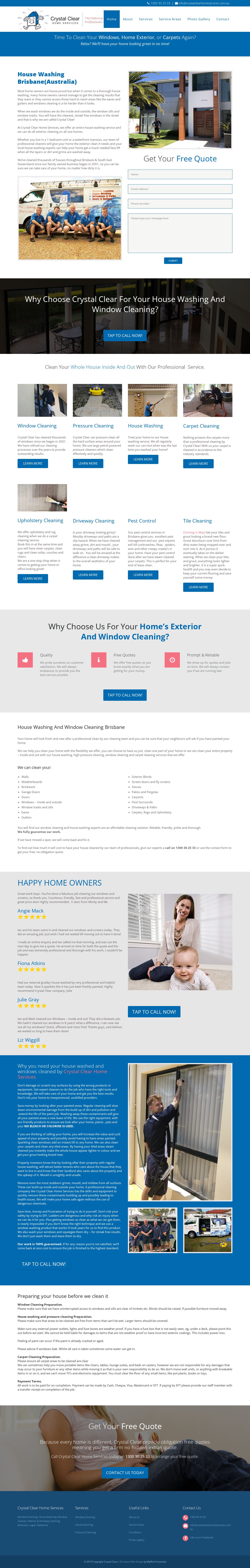 Crystal Clear Home Services website