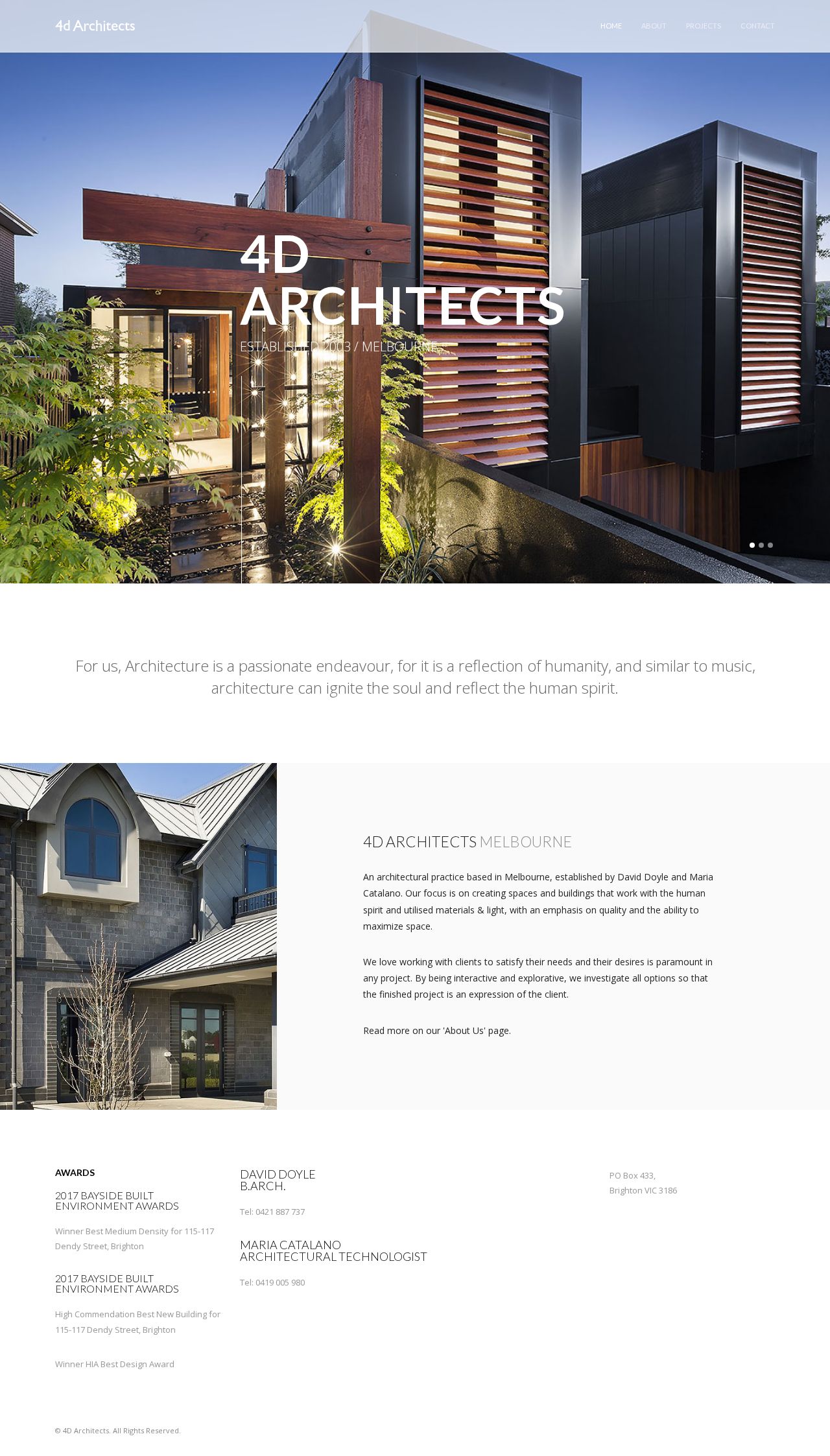 4d Architects website