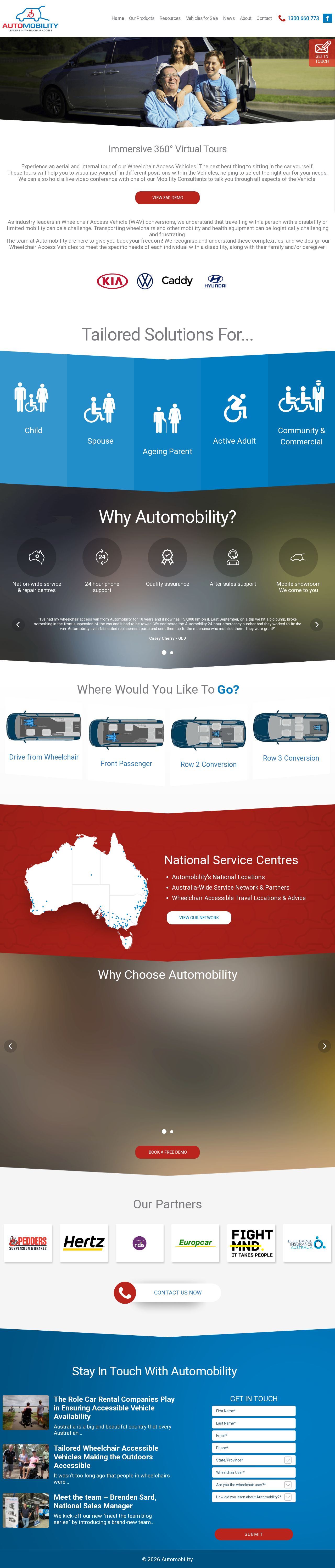 Automobility - Wheelchair Vehicle Conversions website