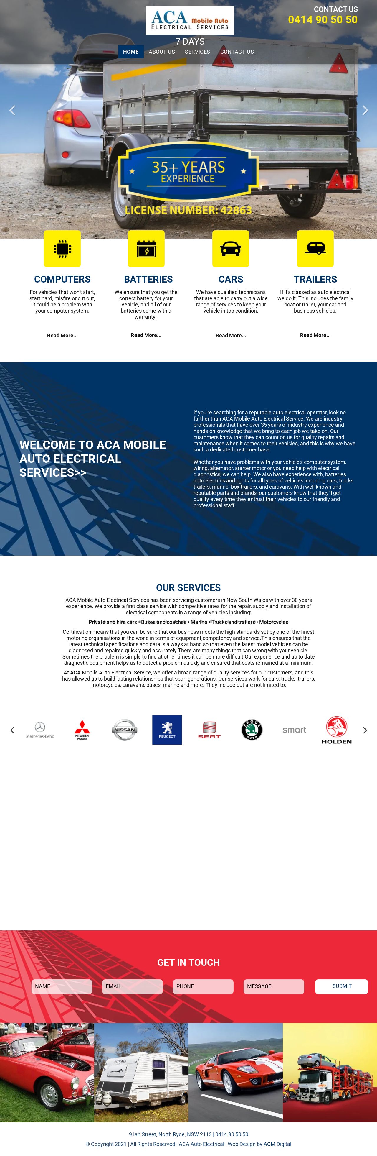 ACA Mobile Auto Electrical website