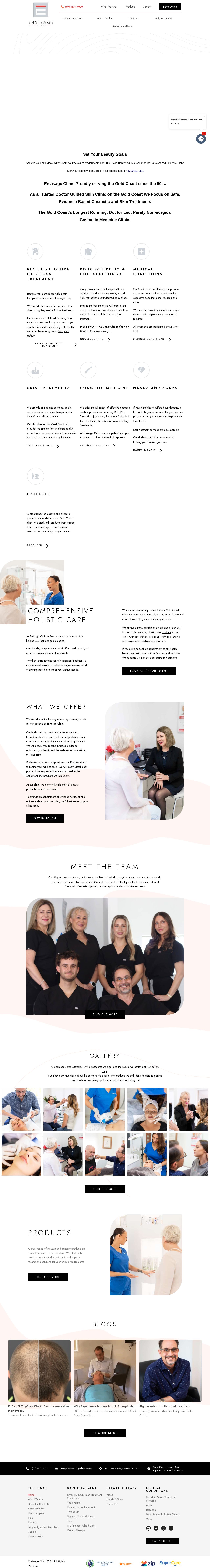 Envisage Cosmetic Clinic website