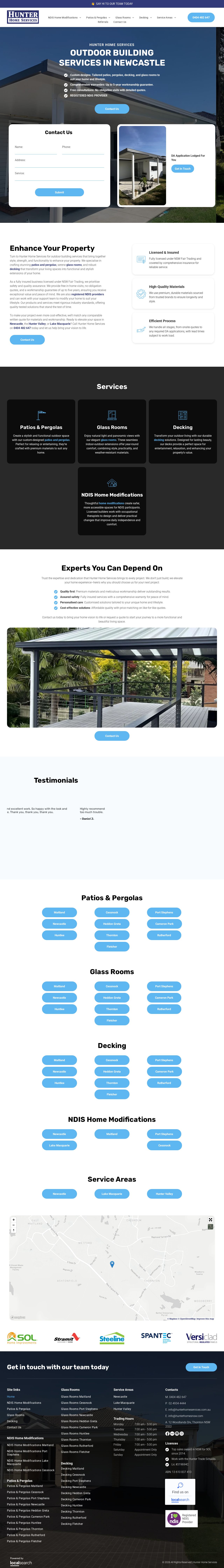 Hunter Home Services website