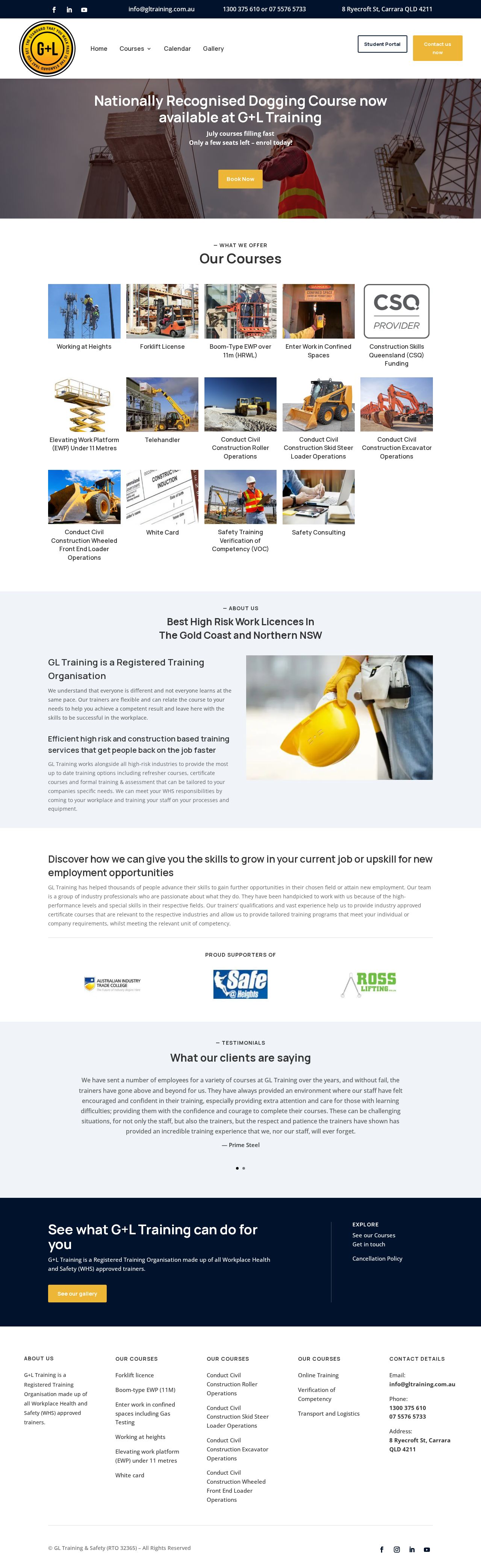 High Risk Training website