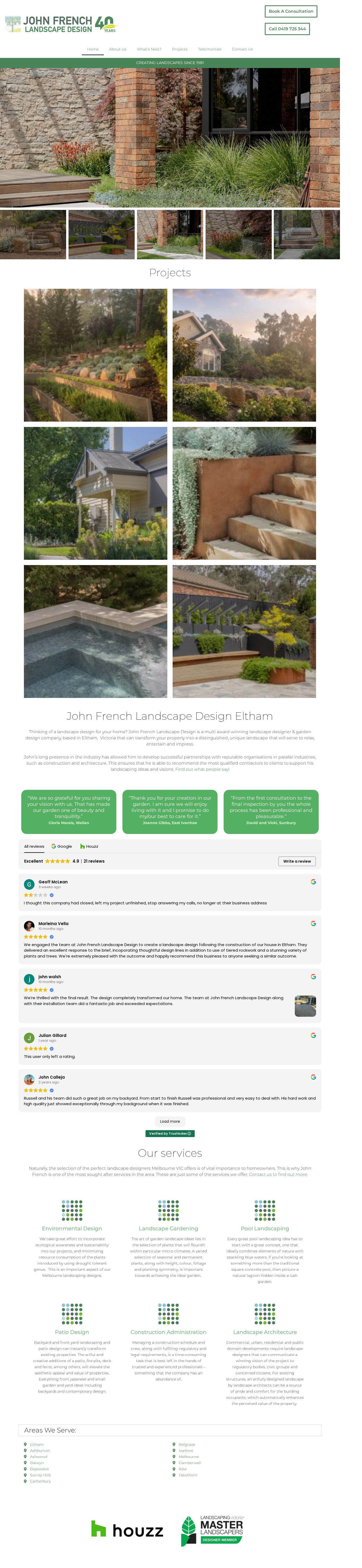 John French Landscape Design website