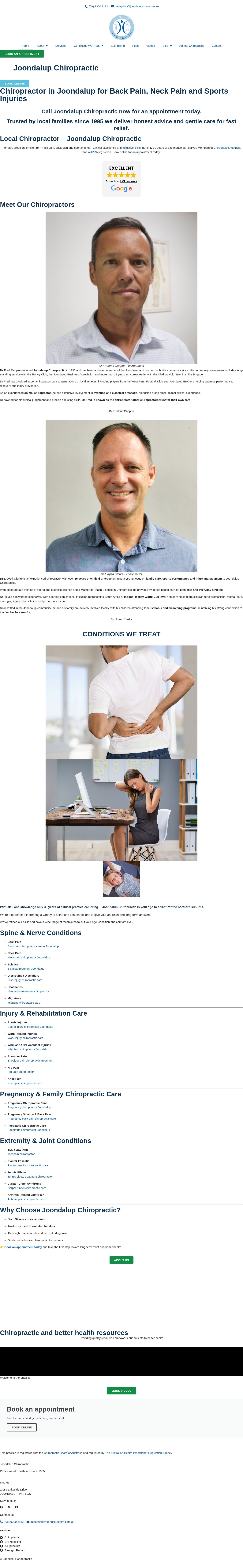 Chiropractor Joondalup website
