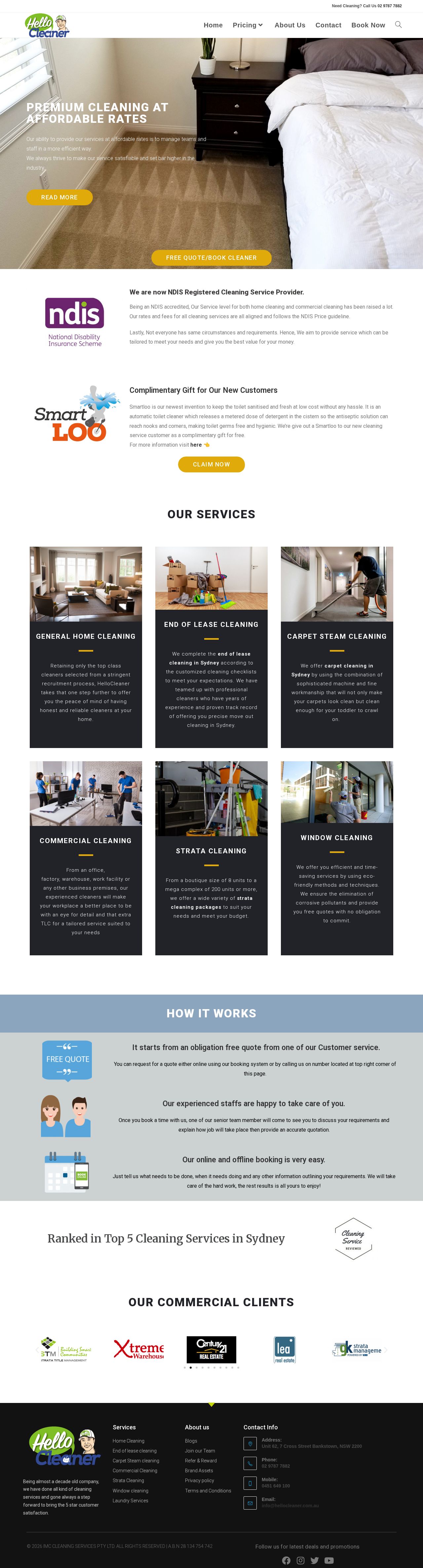 Cleaners Sydney - Hello Cleaner website