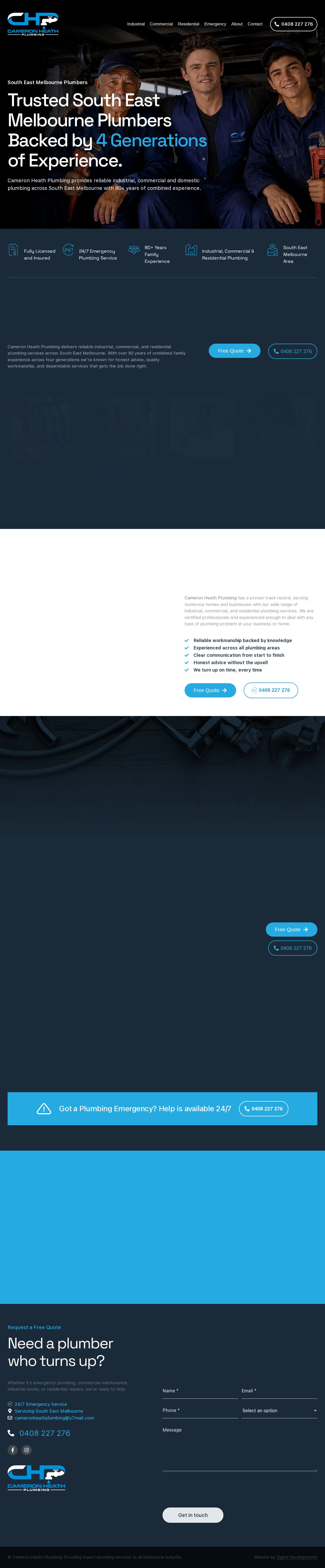 Cameron Heath Plumbing website
