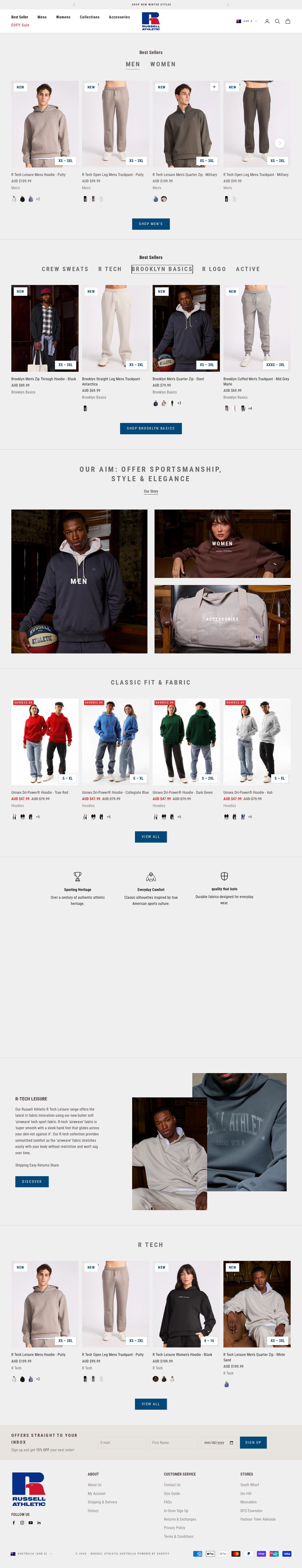 Russell Athletic website