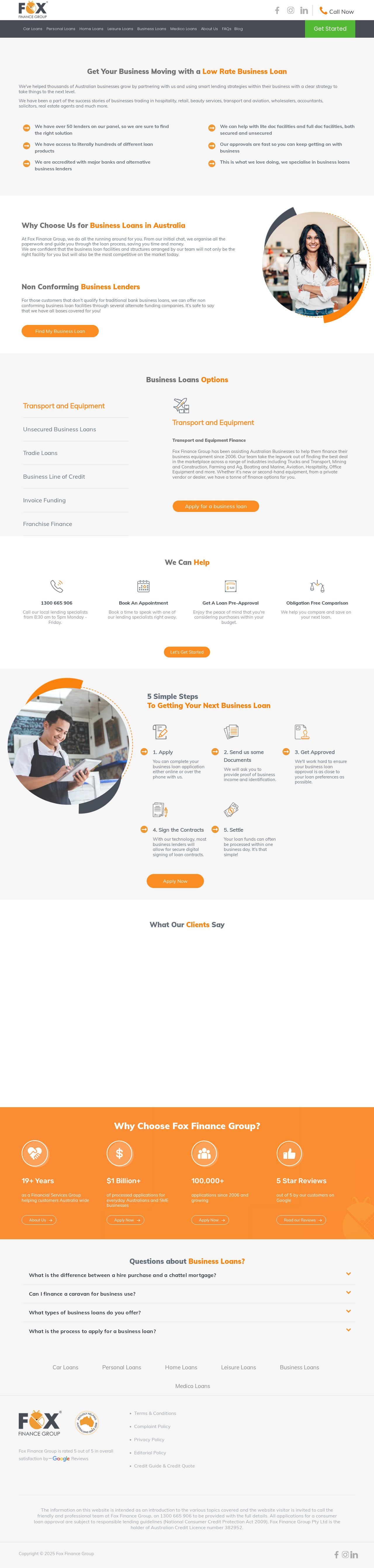 Fox Business Loans website