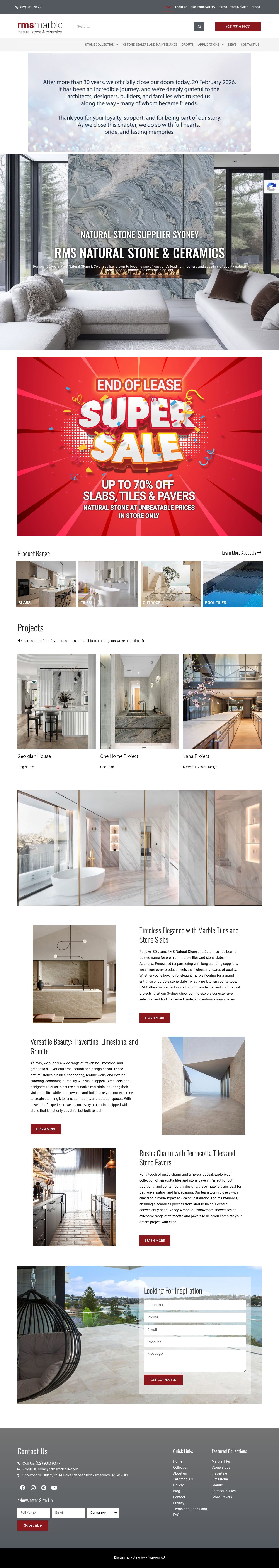 RMS Natural Stone & Ceramics website