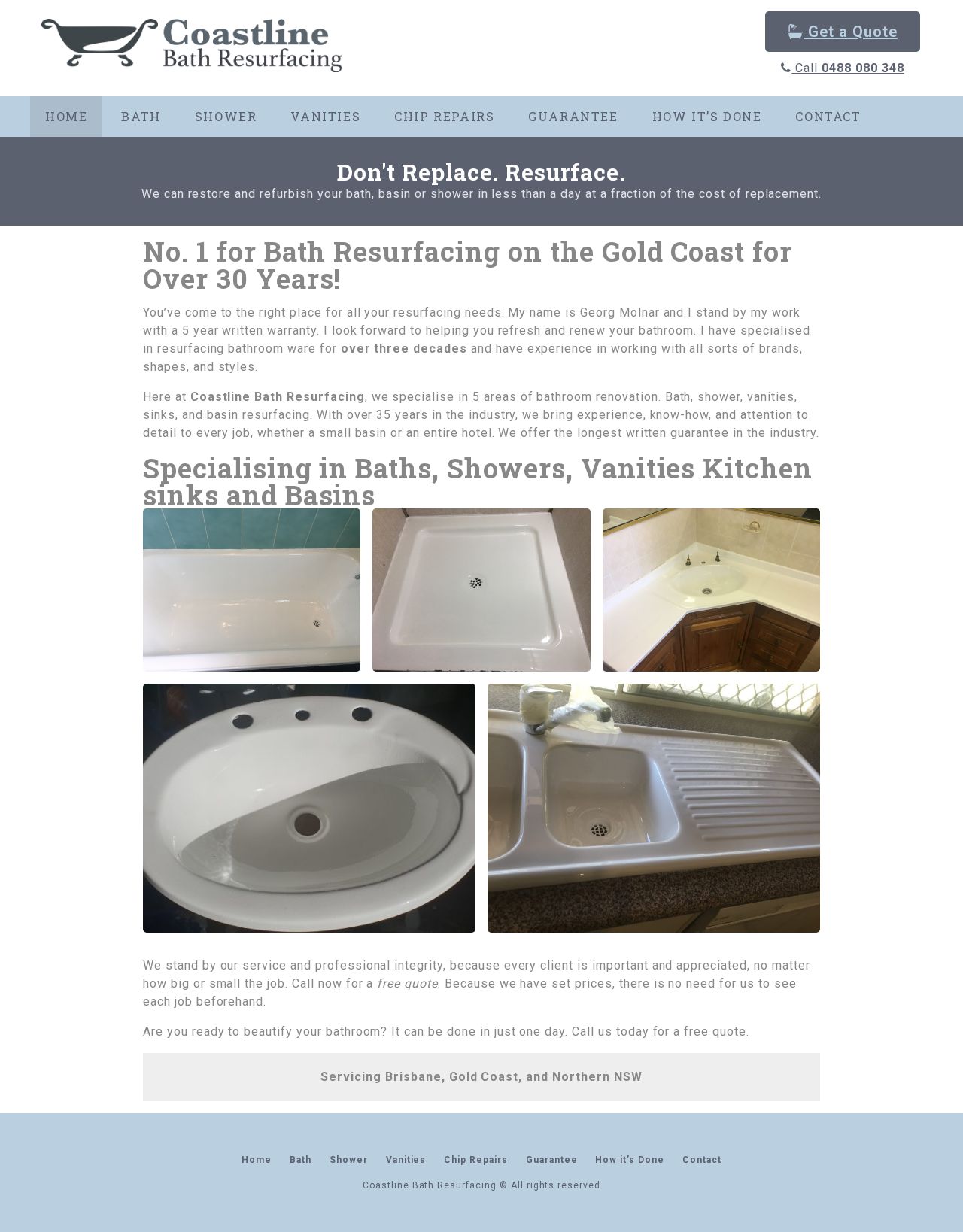 Glass Line Bath Resurfacing website