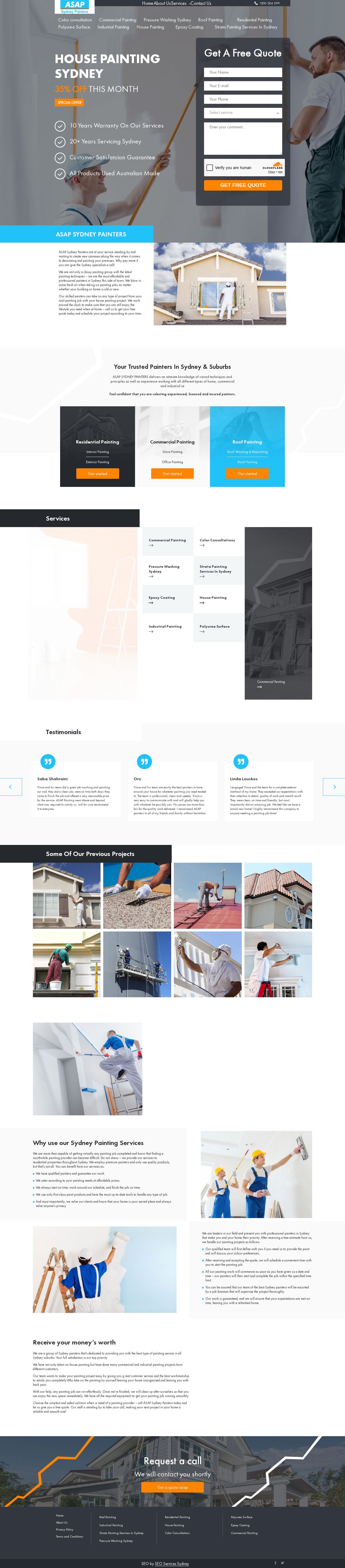 ASAP Painters Sydney website