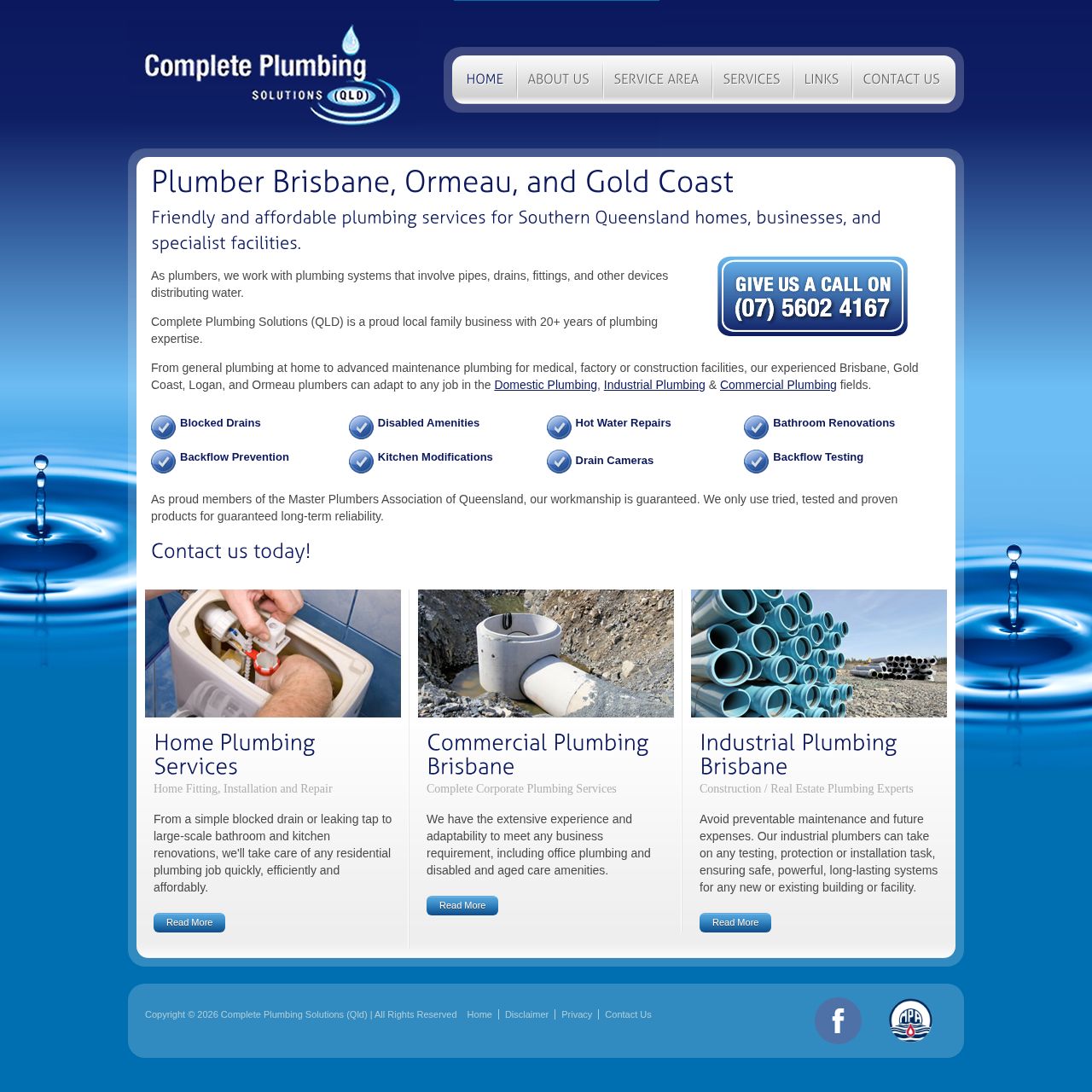 Complete Plumbing Solutions (QLD) website