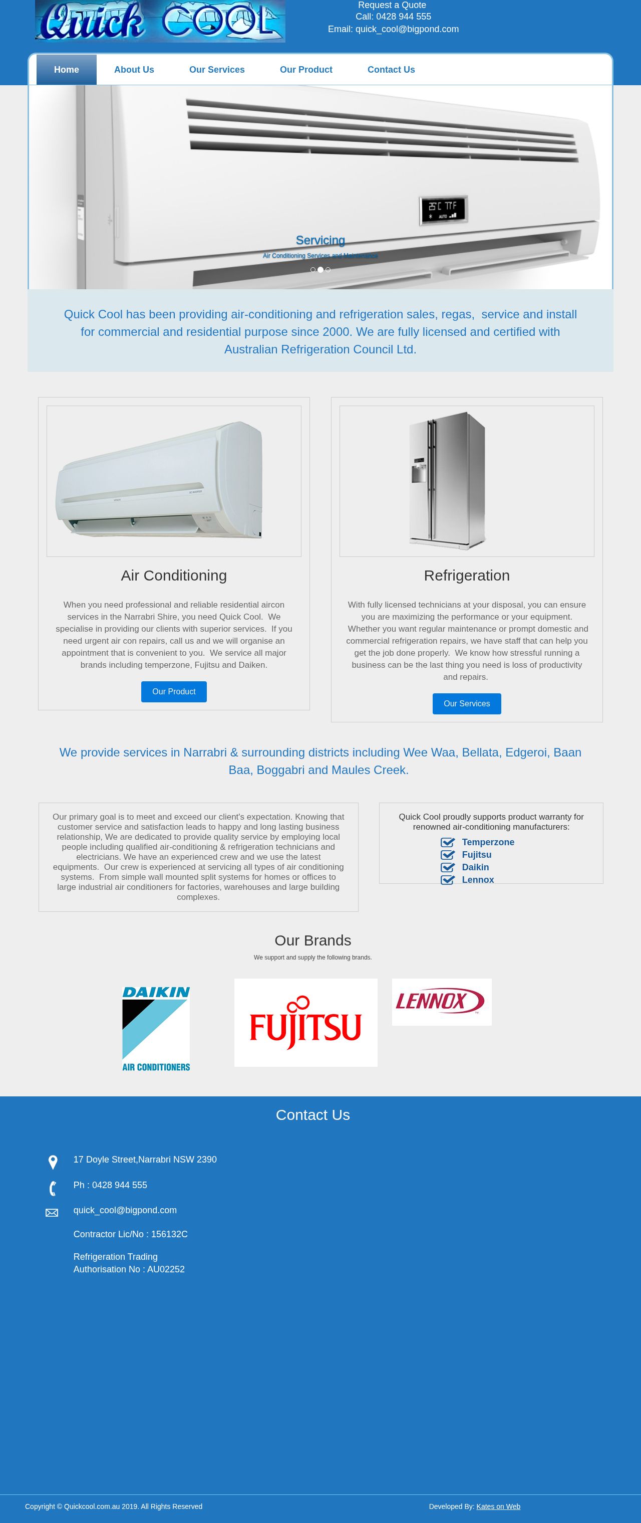 Quick Cool website