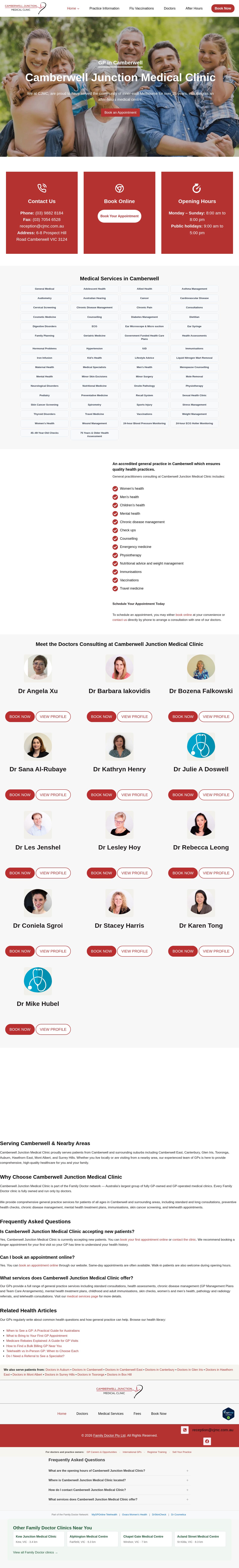 Camberwell Junction Medical and Dental Clinic website