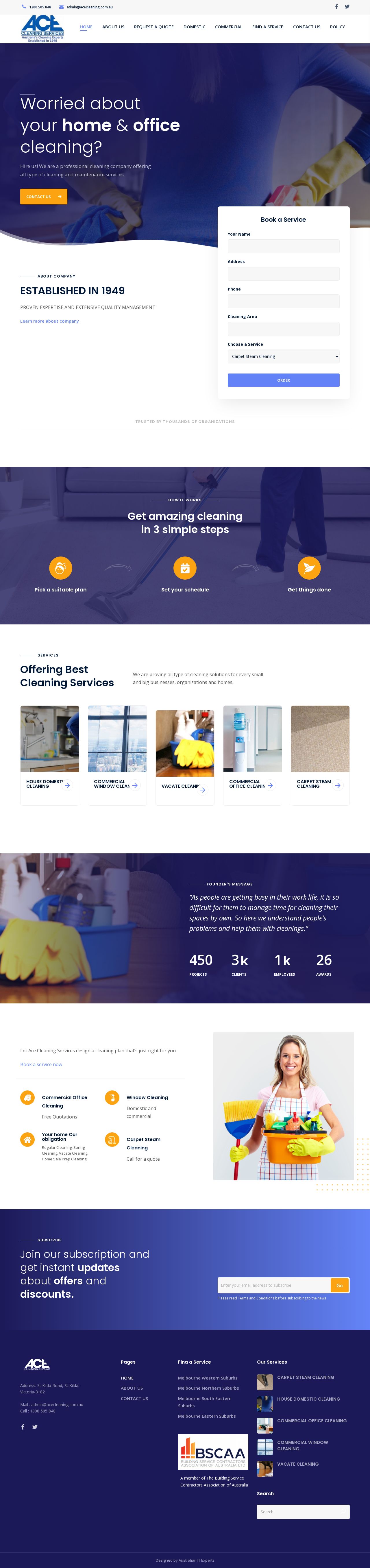 Ace Cleaning Services website
