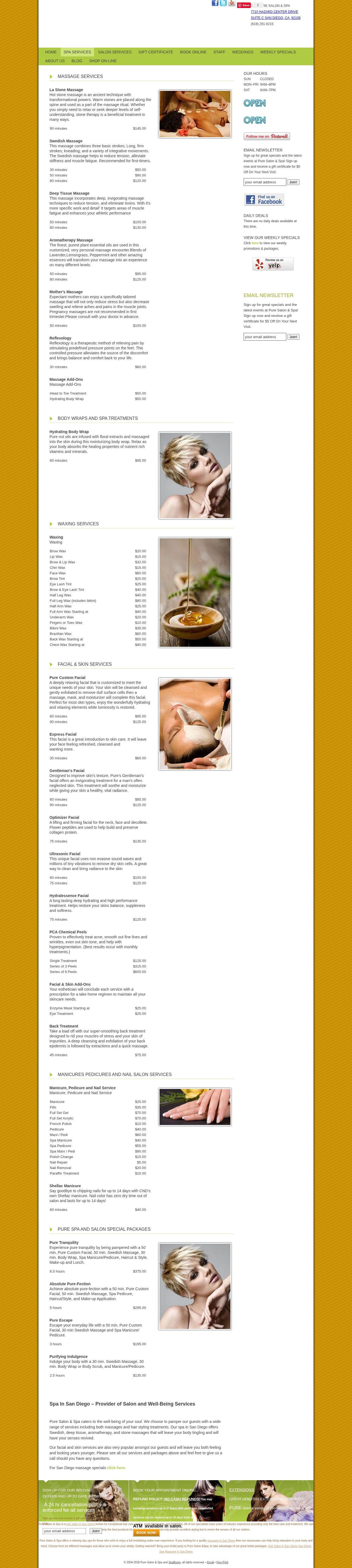 san diego spa website