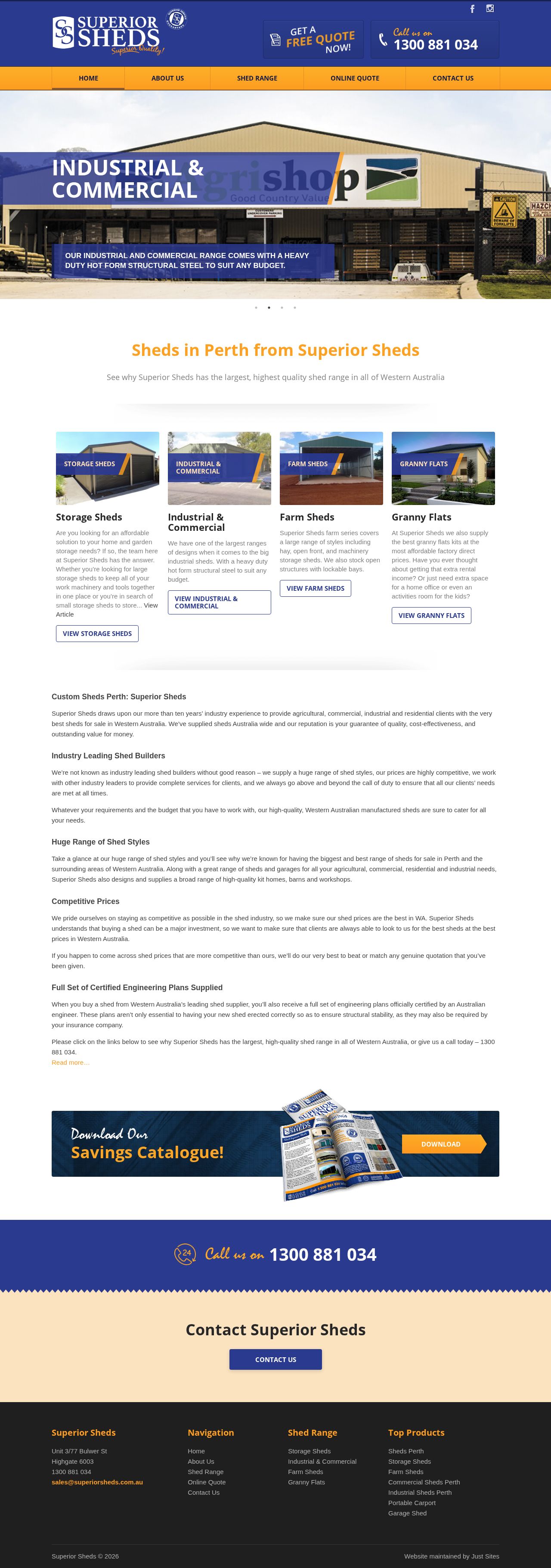 Superior Sheds website