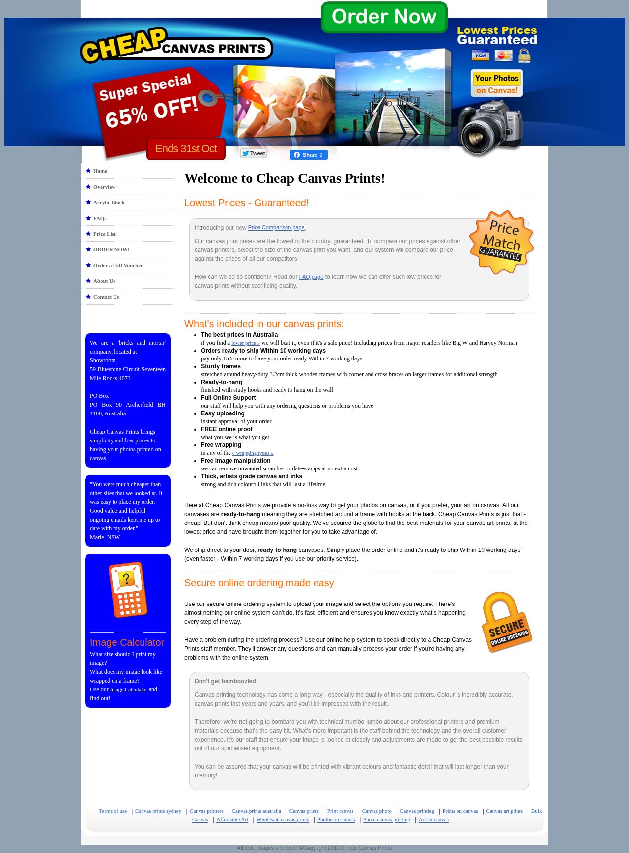 Cheap Canvas Prints website
