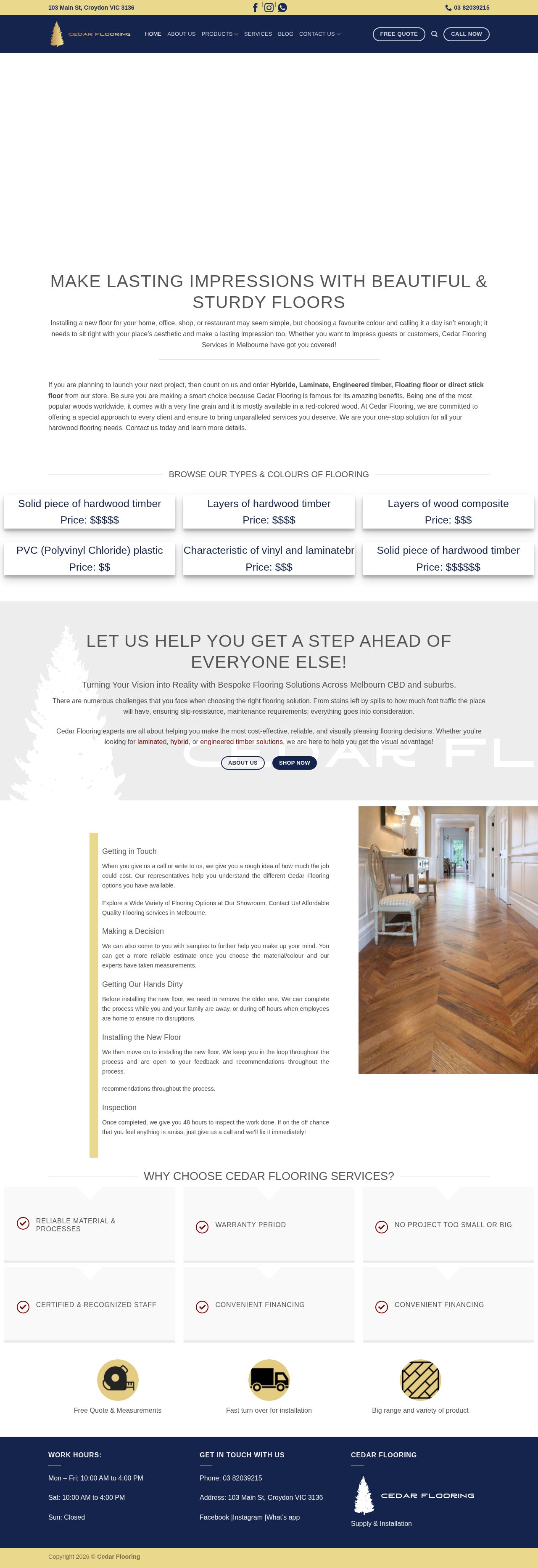 Cedar Flooring website