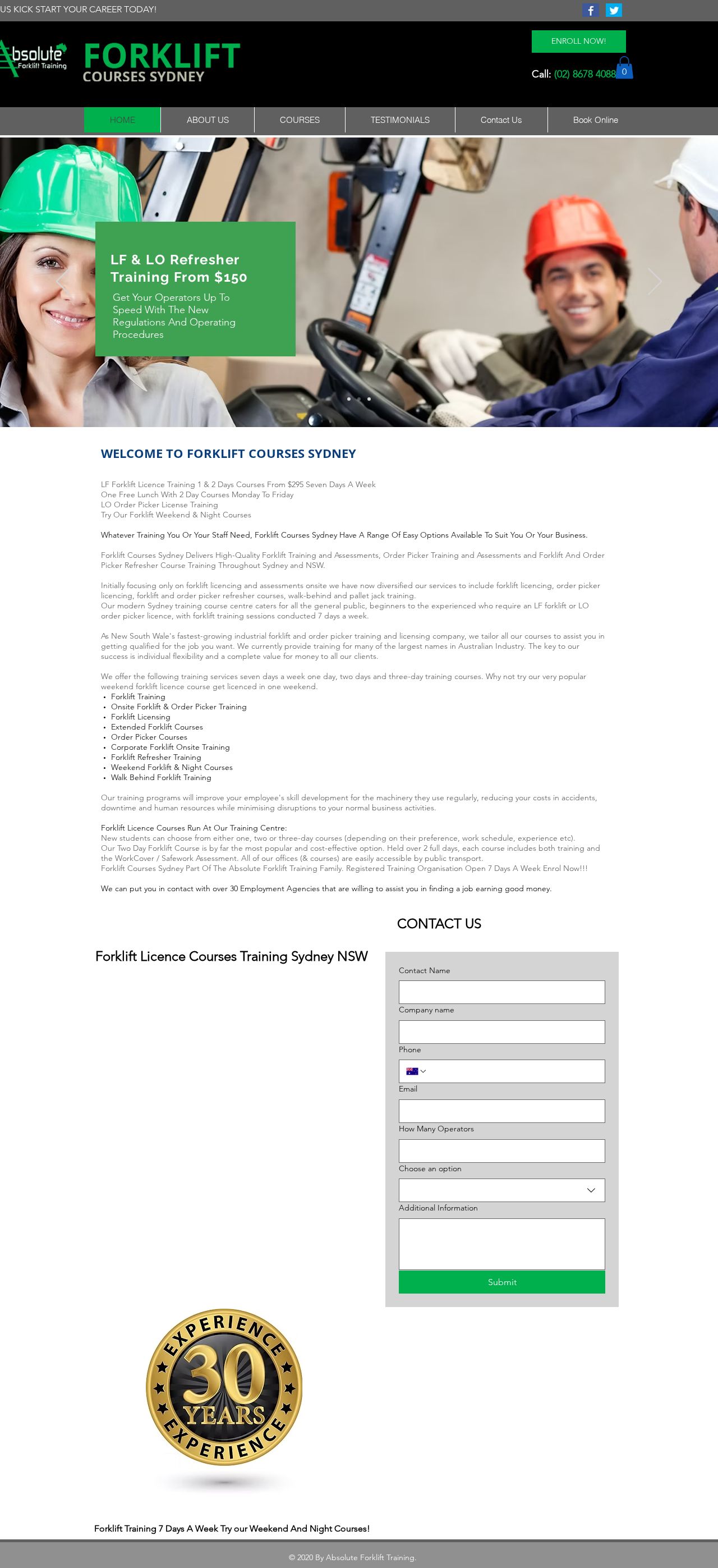 Forklift Courses Sydney website