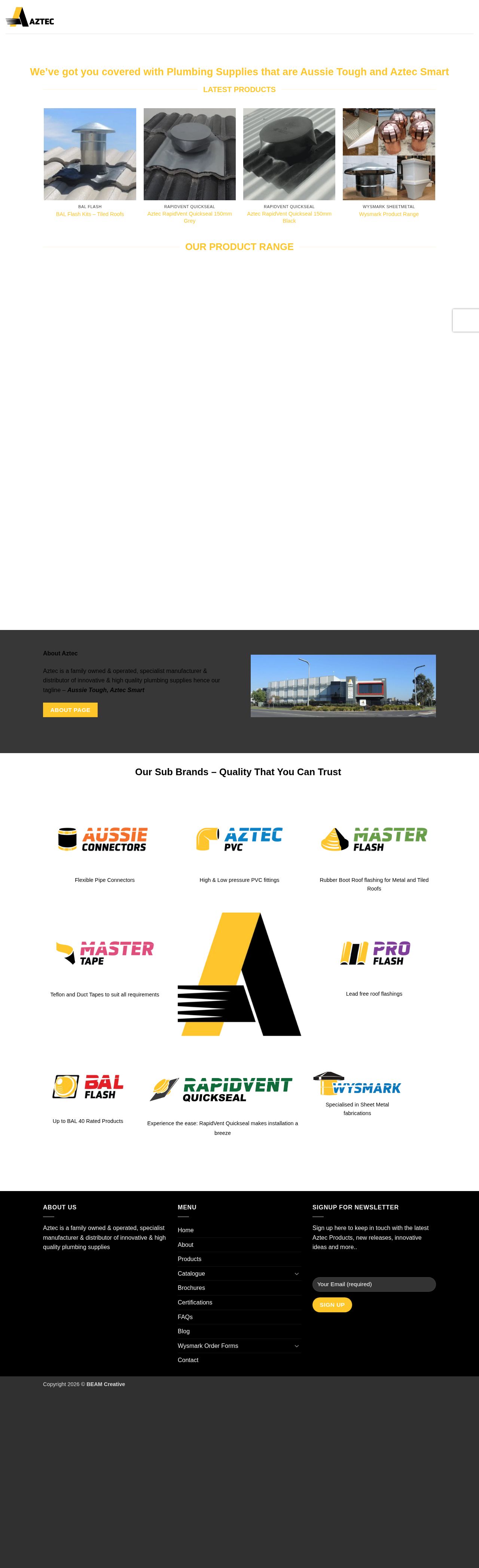 Aztec Australasia Distributor of Pipe Flashing Products website
