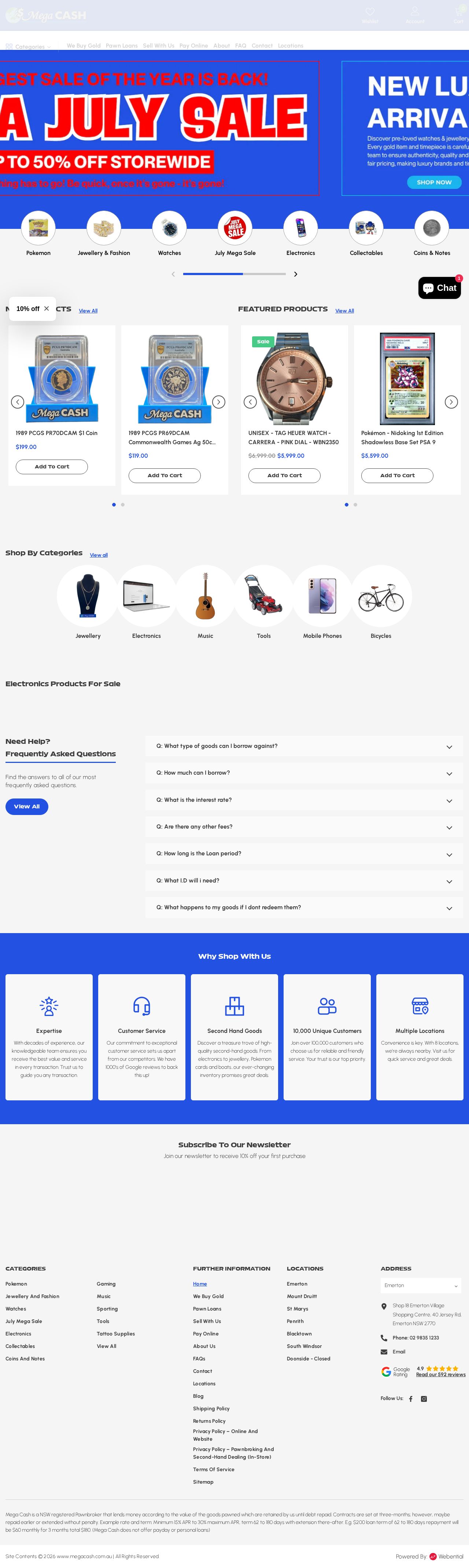 Mega Cash website
