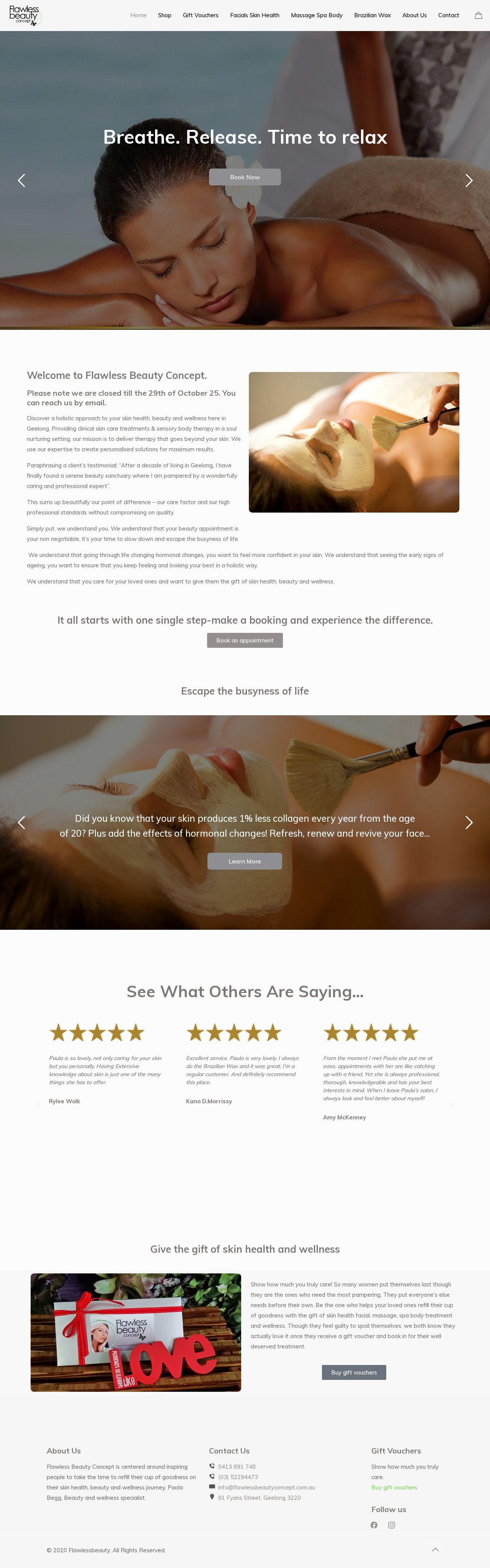 Flawless Beauty Concept website