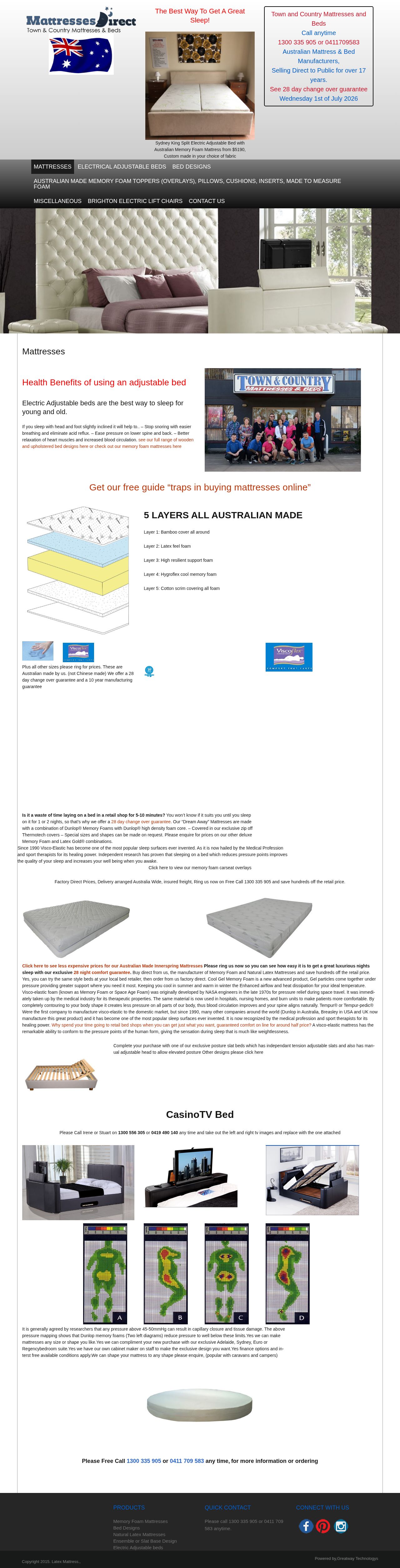 Adjustable Beds - Mattresses Direct website