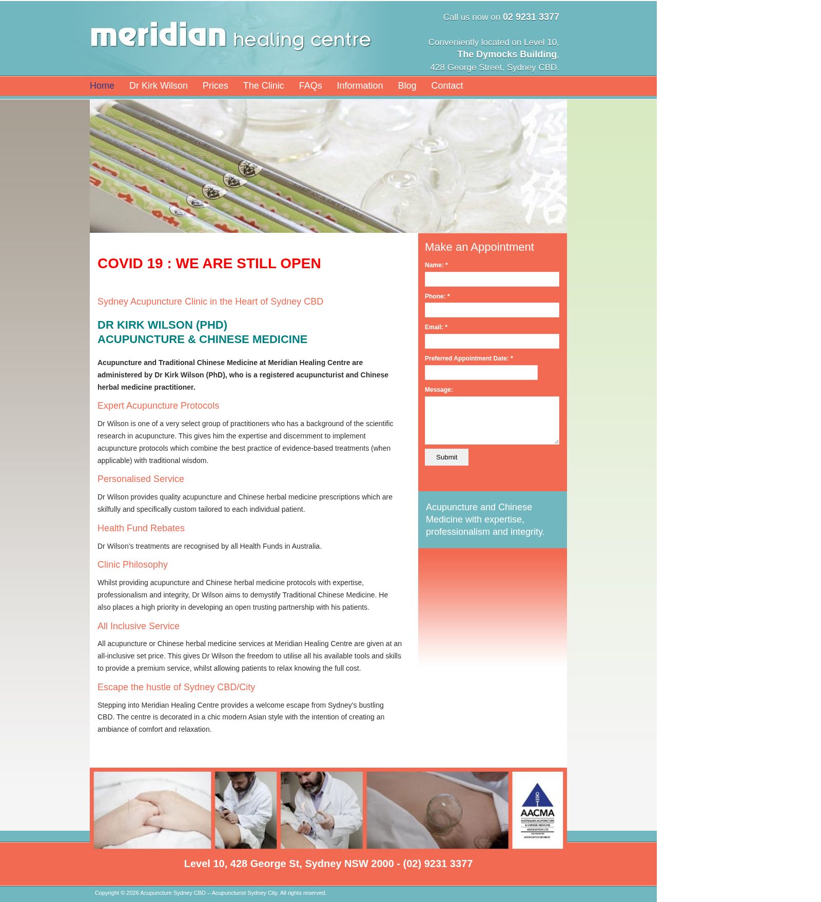 Meridian Healing Centre website