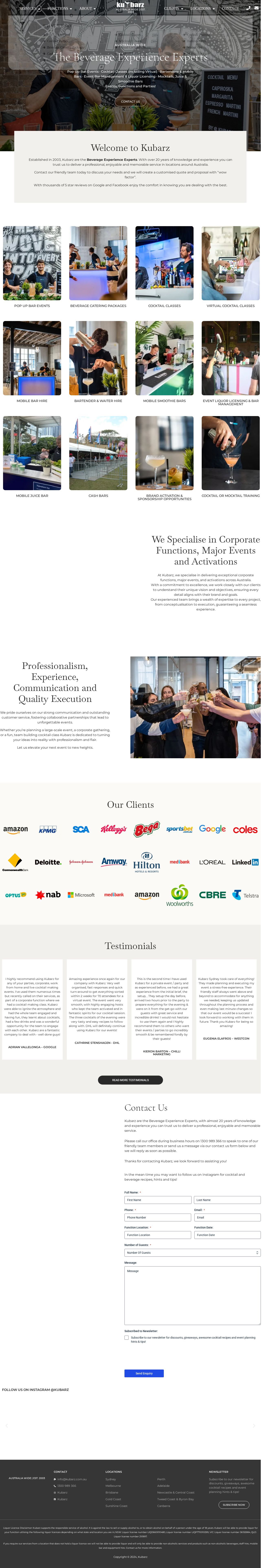 Beverage Catering Sydney website