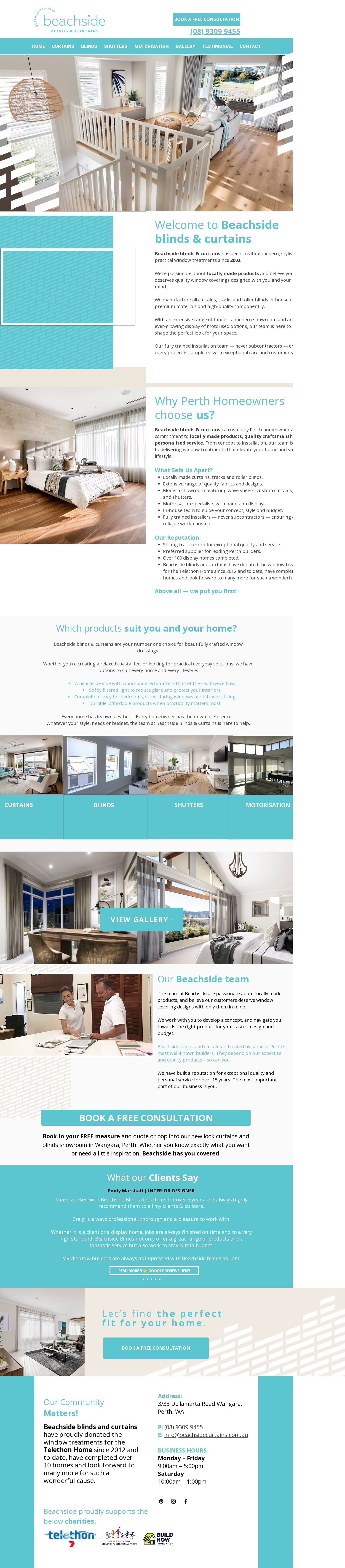Beachside Blinds & Curtains website