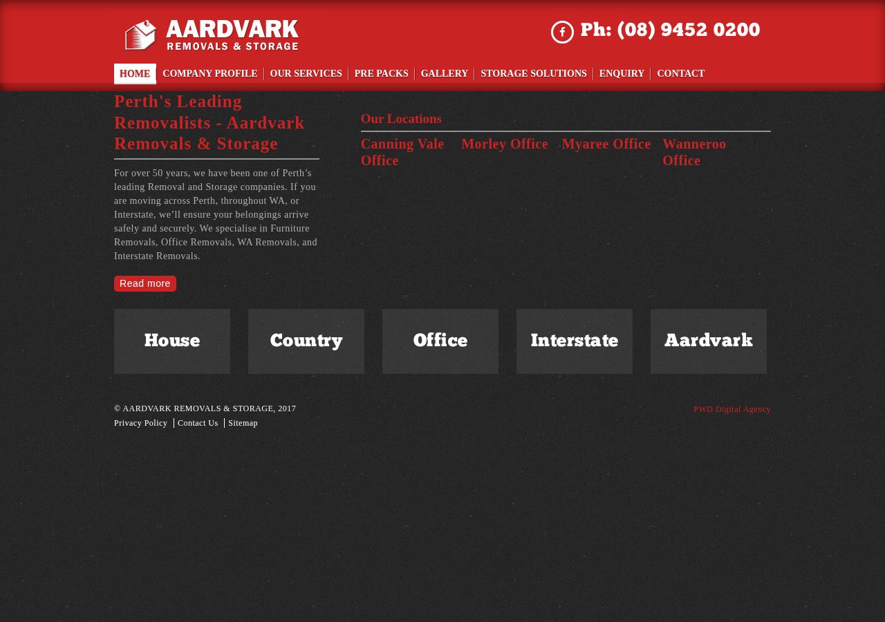 Aardvark Removals Perth website