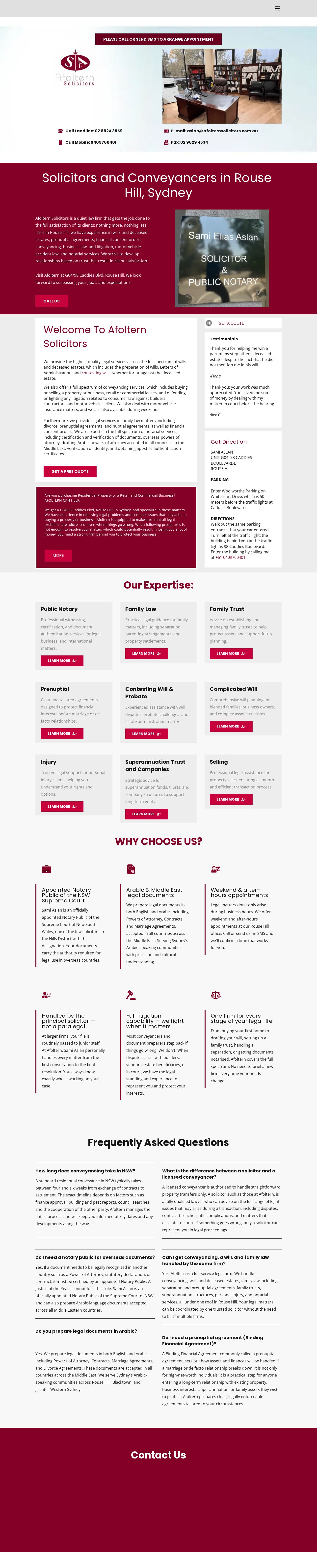 Afoltern Solicitors website