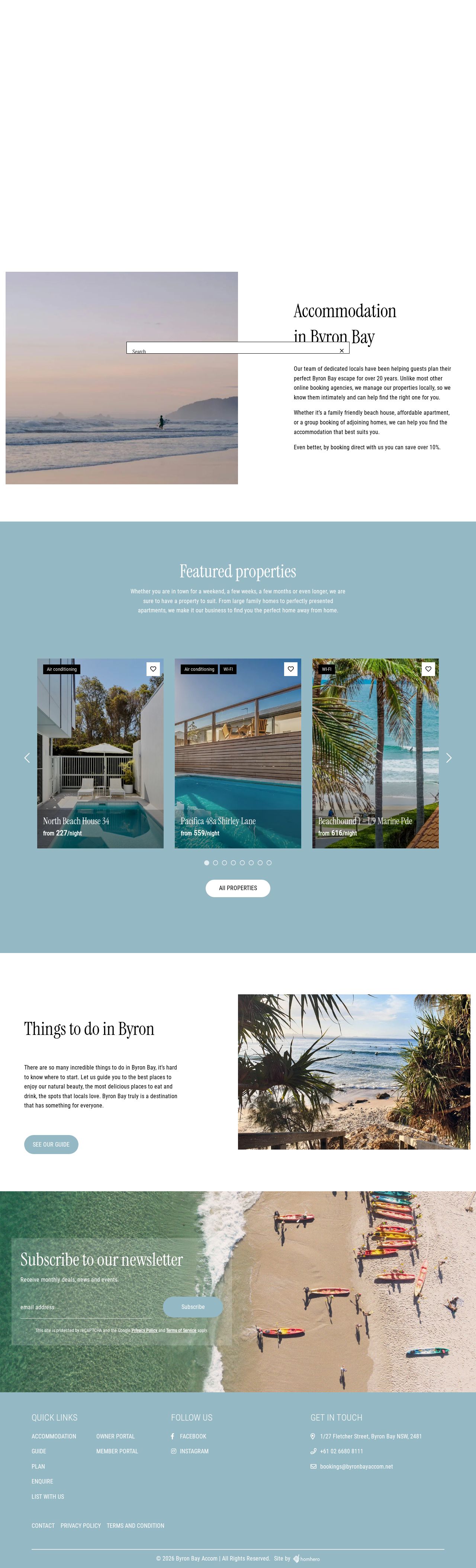 Byron Bay Accom website