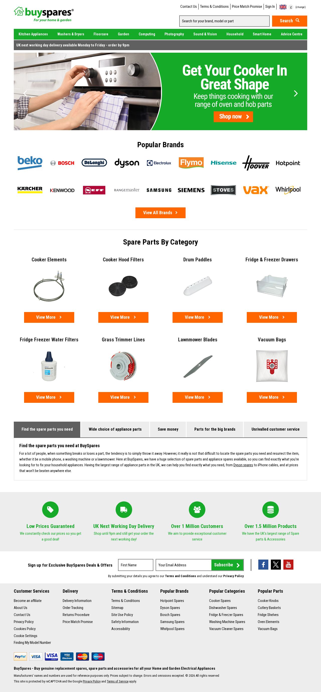Buy Spares website