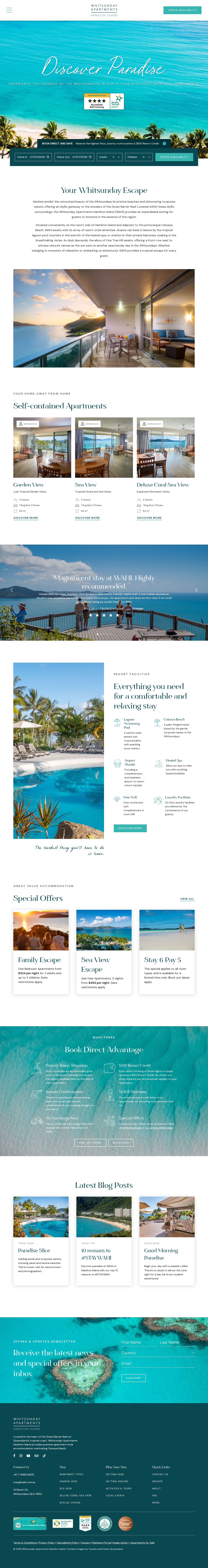Whitsunday Apartments Hamilton Island website