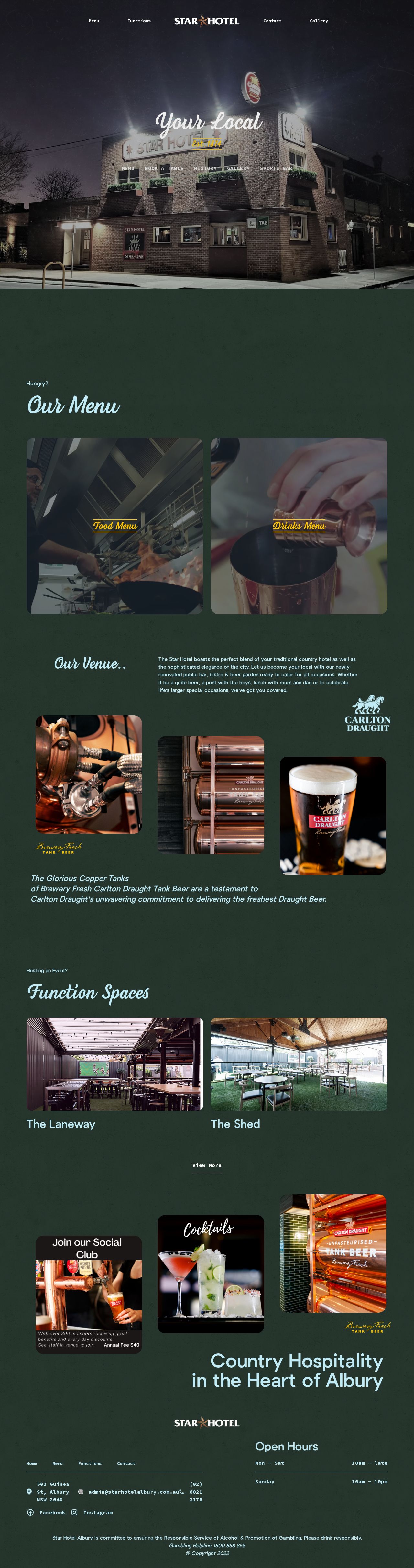 Star Hotel Albury website