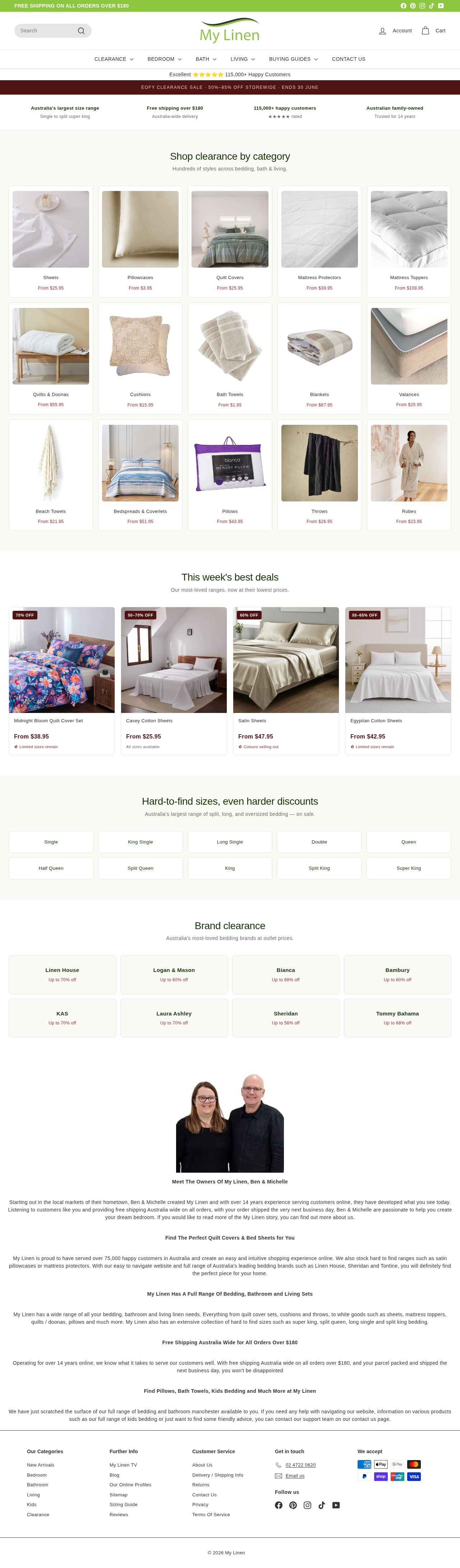 My Linen website