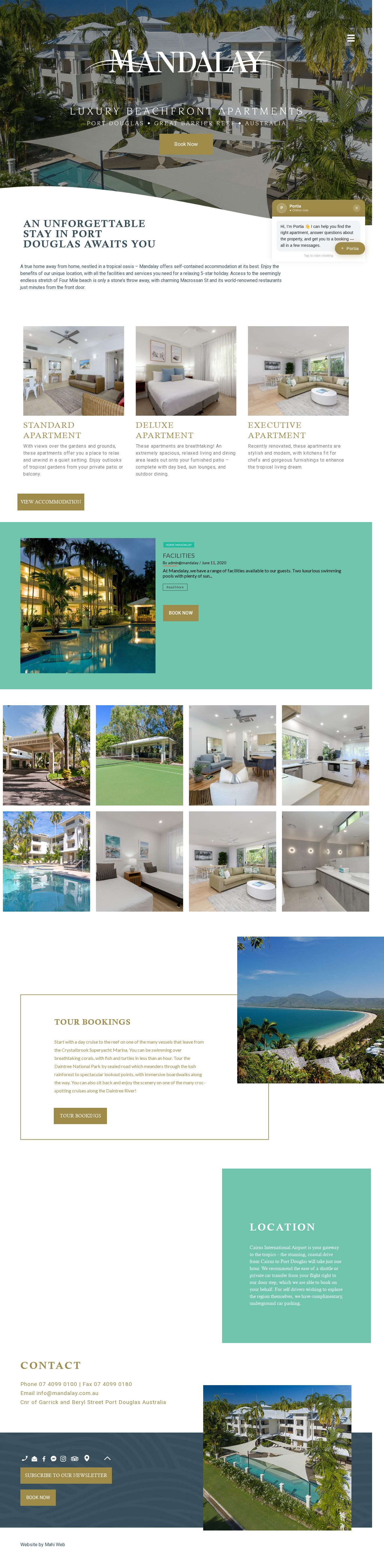 Mandalay and Shalimar Luxury Beachfront Apartments website
